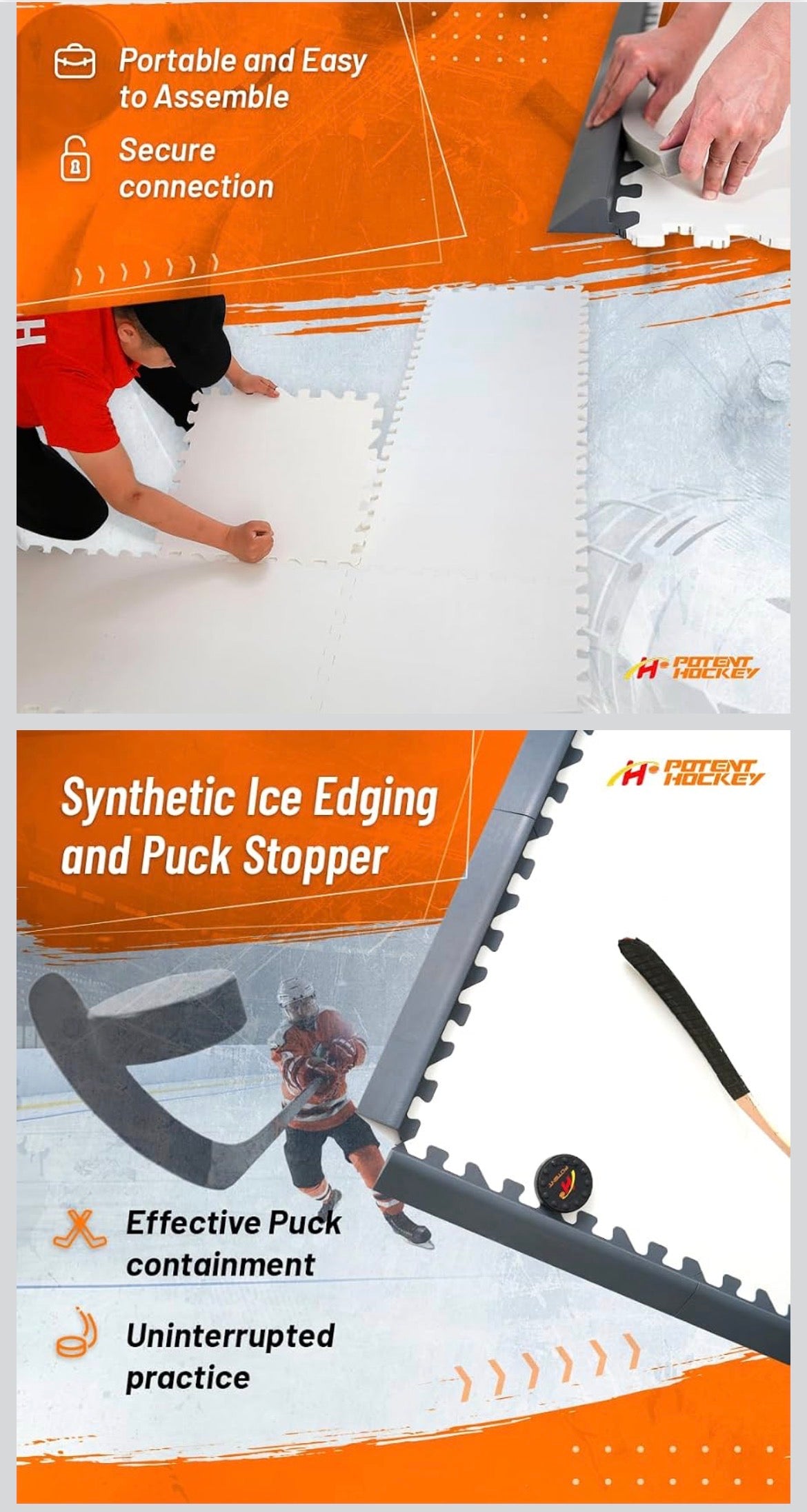 Ice Hockey Home Training Kit: 10 Pcs Synthetic Ice Tiles