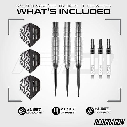RED DRAGON Luke Humphries TX Series Premium Tungsten Darts Set with Flights and Stems