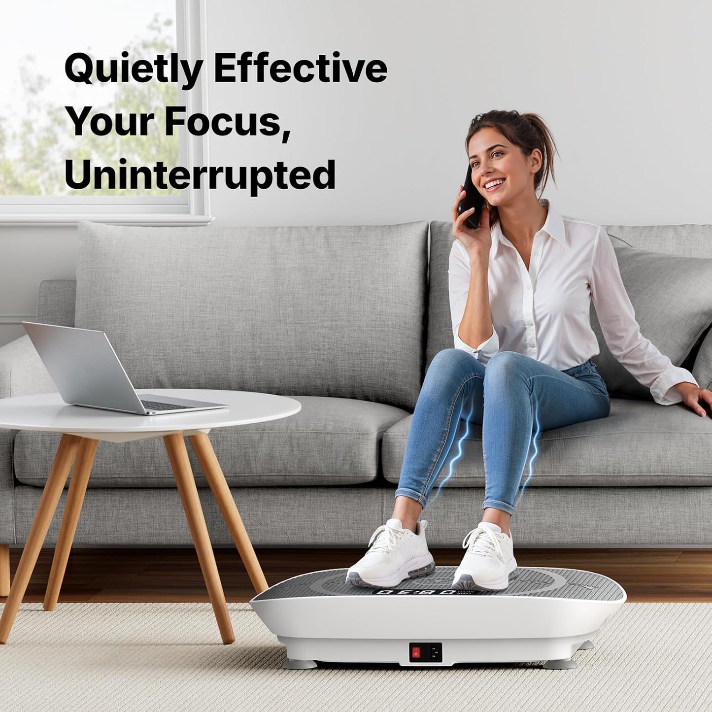 MERACH CV30 Curved Vibration Plate Exercise Machine with Resistance Band | 330lbs Capacity