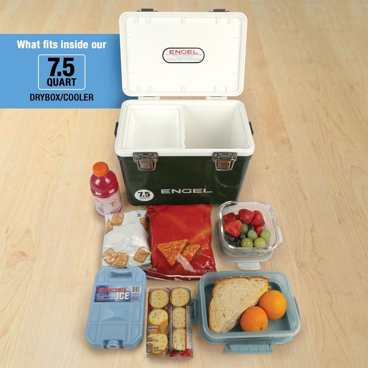 Engel UC7 7.5qt Leak-Proof, Air Tight, Drybox Cooler and Small Hard Shell Lunchbox