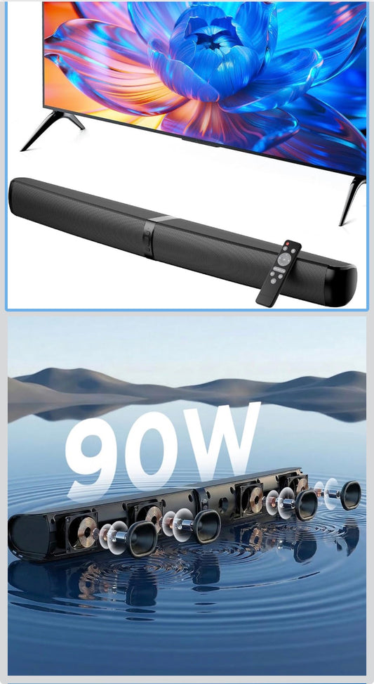 MZEIBO 90W Detachable Sound Bar, Bluetooth 5.3 Home Theater Audio