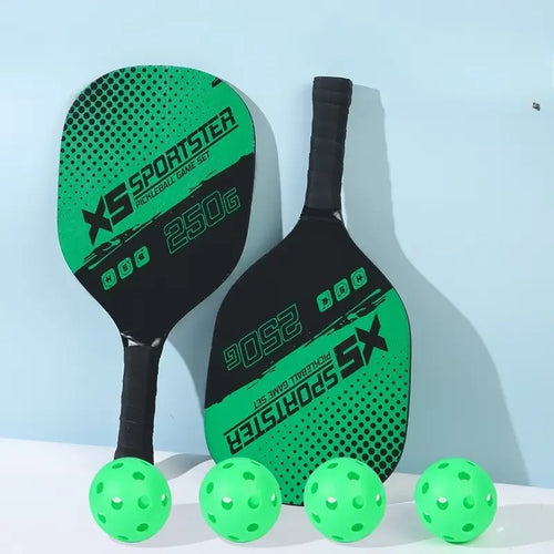 Pickleball Racket Set (2 Rackets + 4 Balls + 1 Cosmetics Bag)