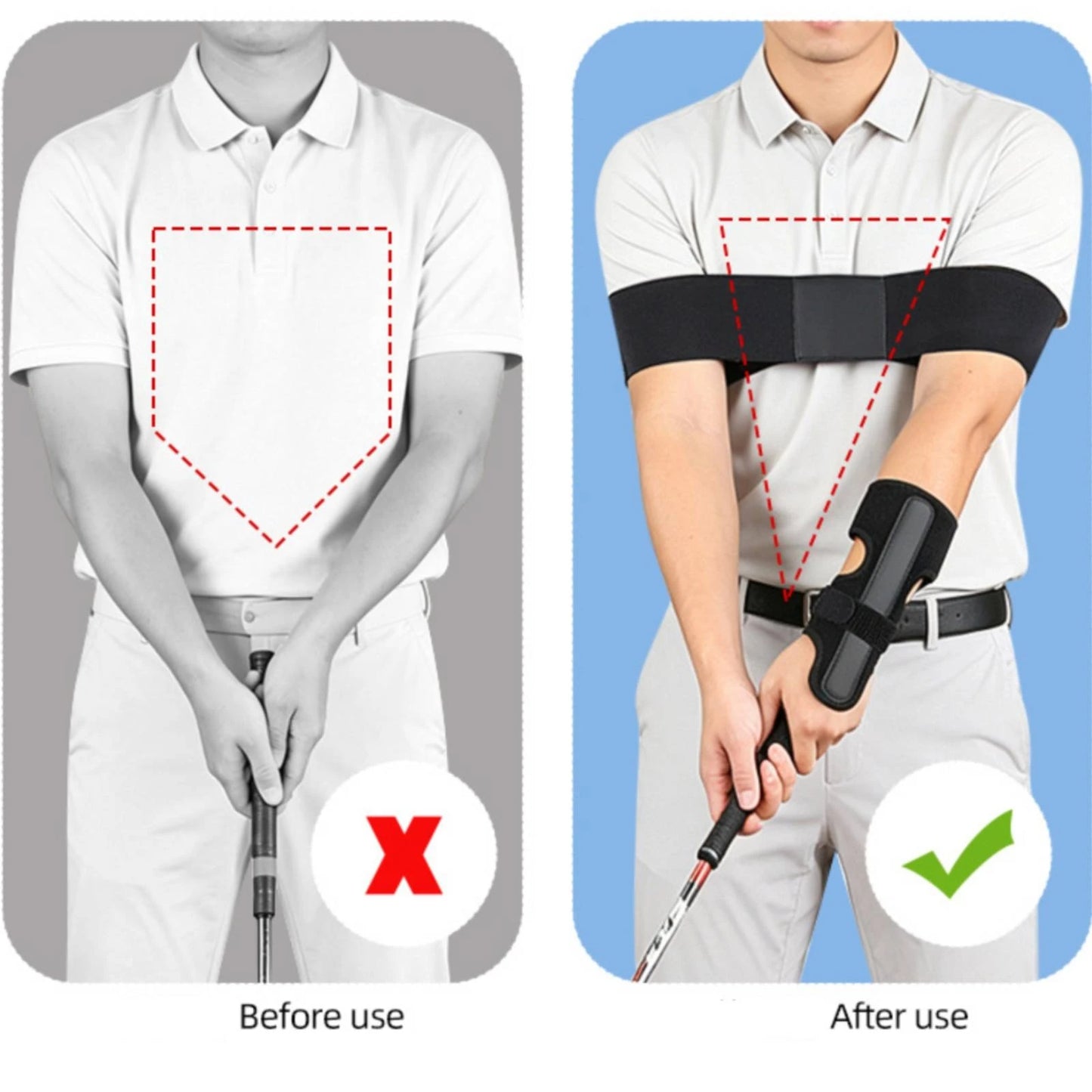 Golf Swing Assist Strap Adjustable Wrist Support with Aluminum Strip Training Aid One Size Long-Lasting for Golfers