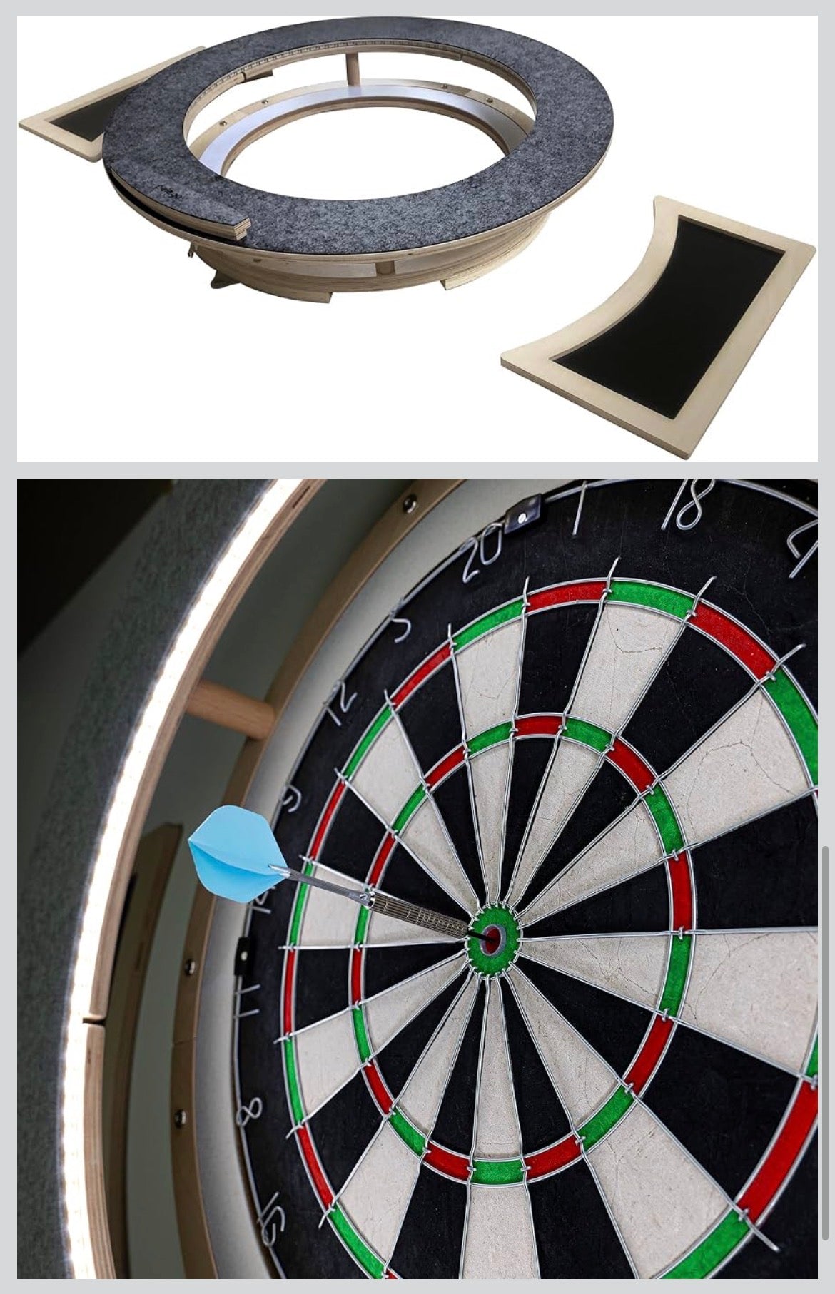 Dart Board Cabinet Set with LED Light