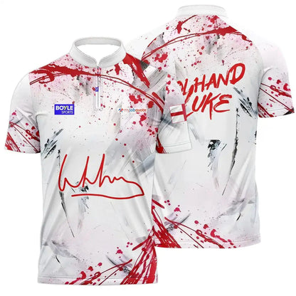 Men's Darts Polo Shirt Quick Dry Breathable Competition Dart Jersey Professional Match Sportswear Top Outdoor Game Uniform
