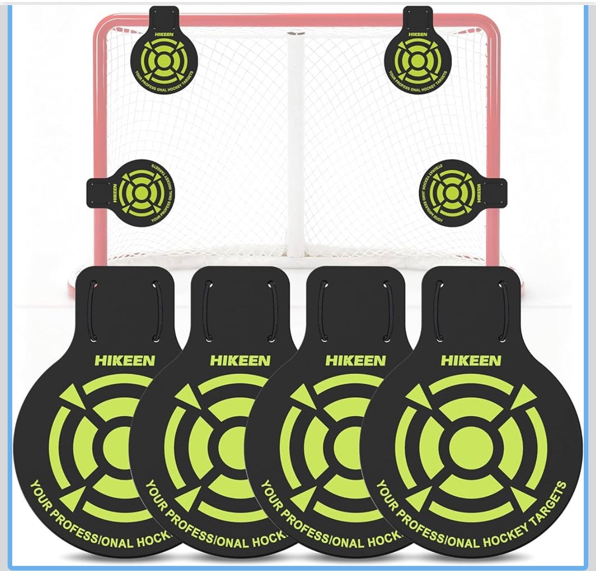 Hikeen 4 Pcs Professional Hockey Targets-Durable 5mm Thick PVC Goal Targets