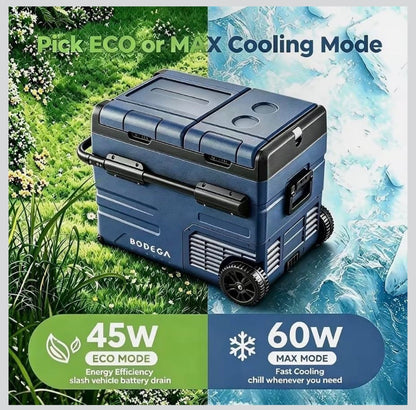 BODEGACOOLER 12V Portable Refrigerator Dual Zone 48 Quart