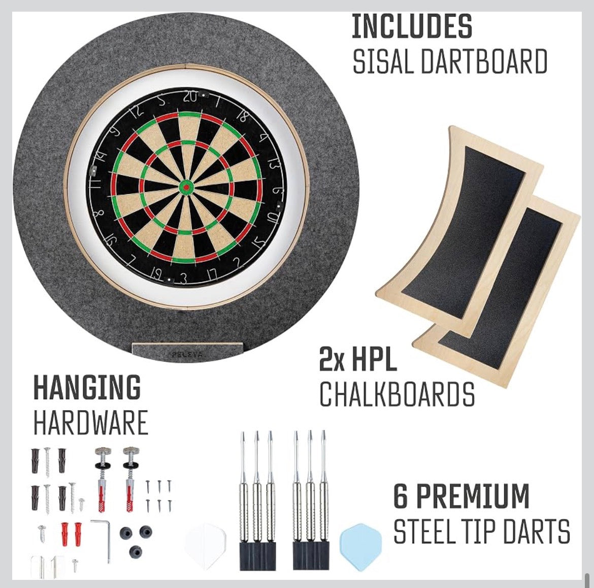 Dart Board Cabinet Set with LED Light