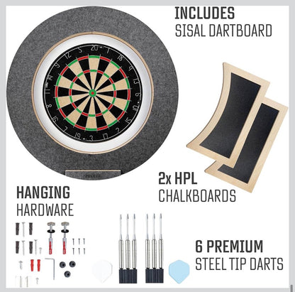 Dart Board Cabinet Set with LED Light