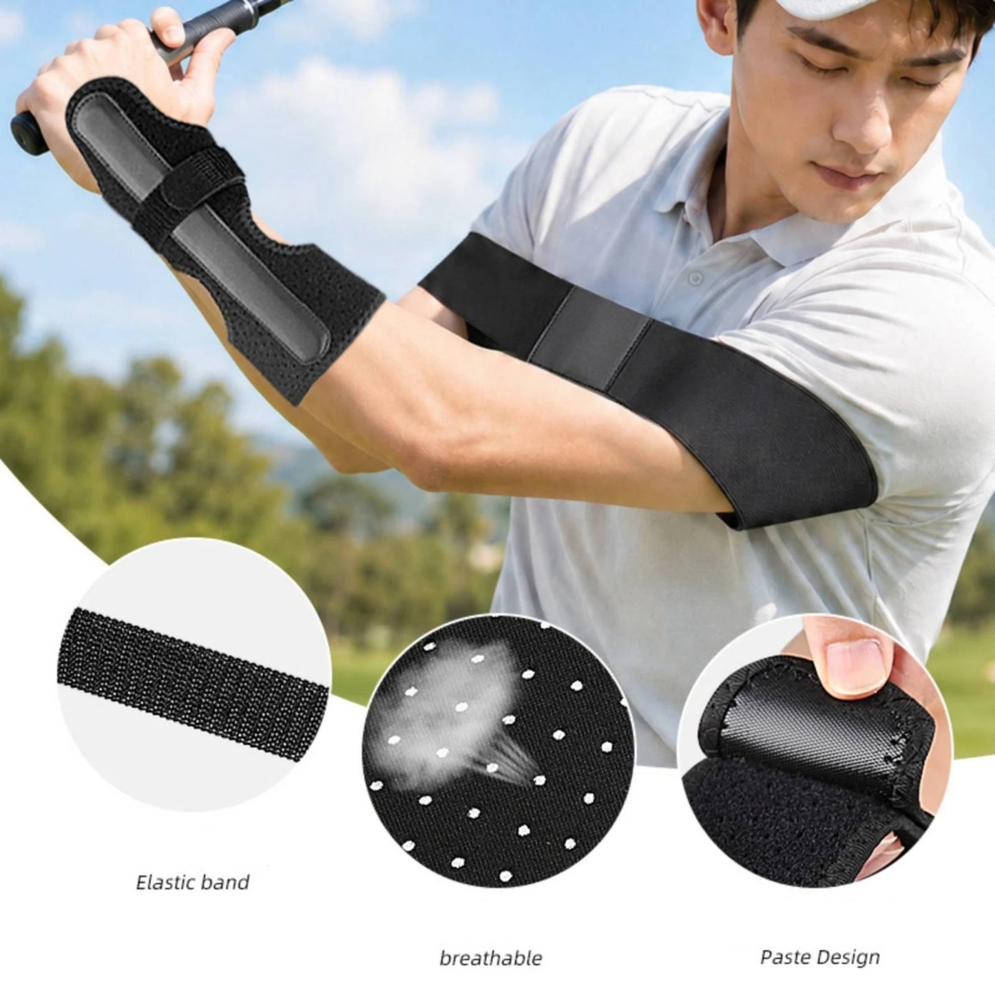 Golf Swing Assist Strap Adjustable Wrist Support with Aluminum Strip Training Aid One Size Long-Lasting for Golfers