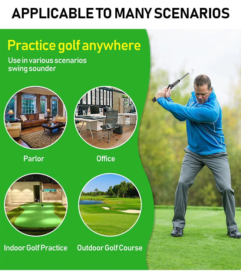 Golf Left and Right Hands Telescopic Swing Trainer Posture Corrector Practice Golf Swing Practice Telescopic Rod Trainer