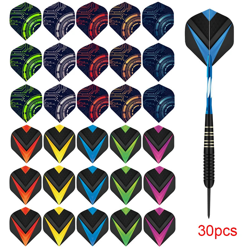 30Pcs/set Professional Darts Accessories Flights High Quality Dart Wing Plastic Waterproof Dart Flights Flechette