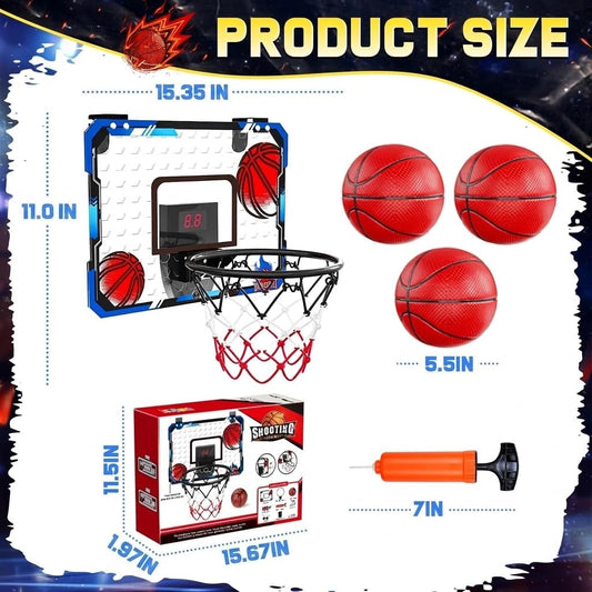 EagleStone Indoor Basketball Hoop – Electronic Scoring, Foldable Dunk Rim & Silent Mode