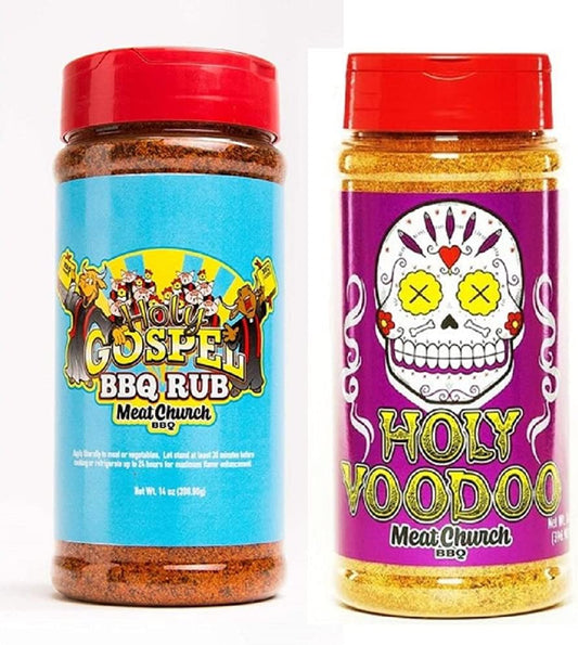 Meat Church BBQ Rub Combo – Holy Gospel & VooDoo (14oz Each, Gluten Free)