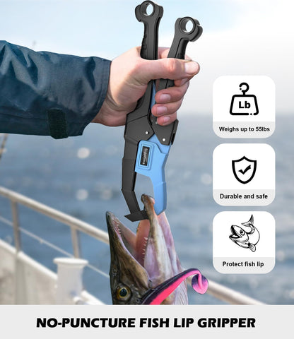 Sidomma Pro Fishing Gear and Equipment Tools Accessories Kit with Fishing Pliers Fillet Knife Scissors Fish Lip Gripper Fish Ruler Fishing Gifts for Men...