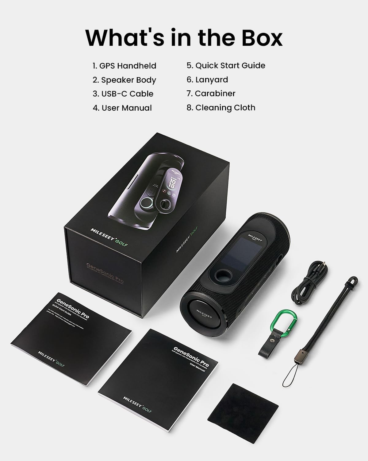 MILESEEY GeneSonic Pro Golf GPS Speaker with 43K+ Courses