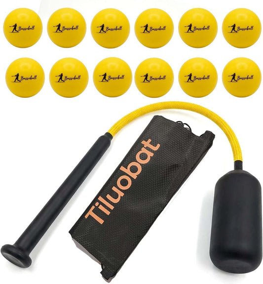 Baseball Swing Trainer Bat – 12 Soft Practice Balls & Carry Bag