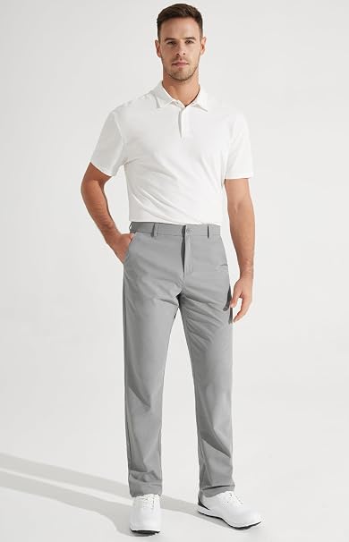 Libin Mens Golf Pants 30"/32"/34" Quick Dry Lightweight Stretch Dress Pants