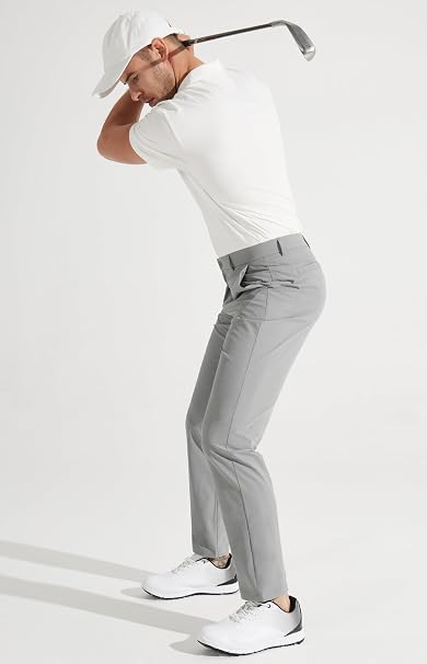 Libin Mens Golf Pants 30"/32"/34" Quick Dry Lightweight Stretch Dress Pants