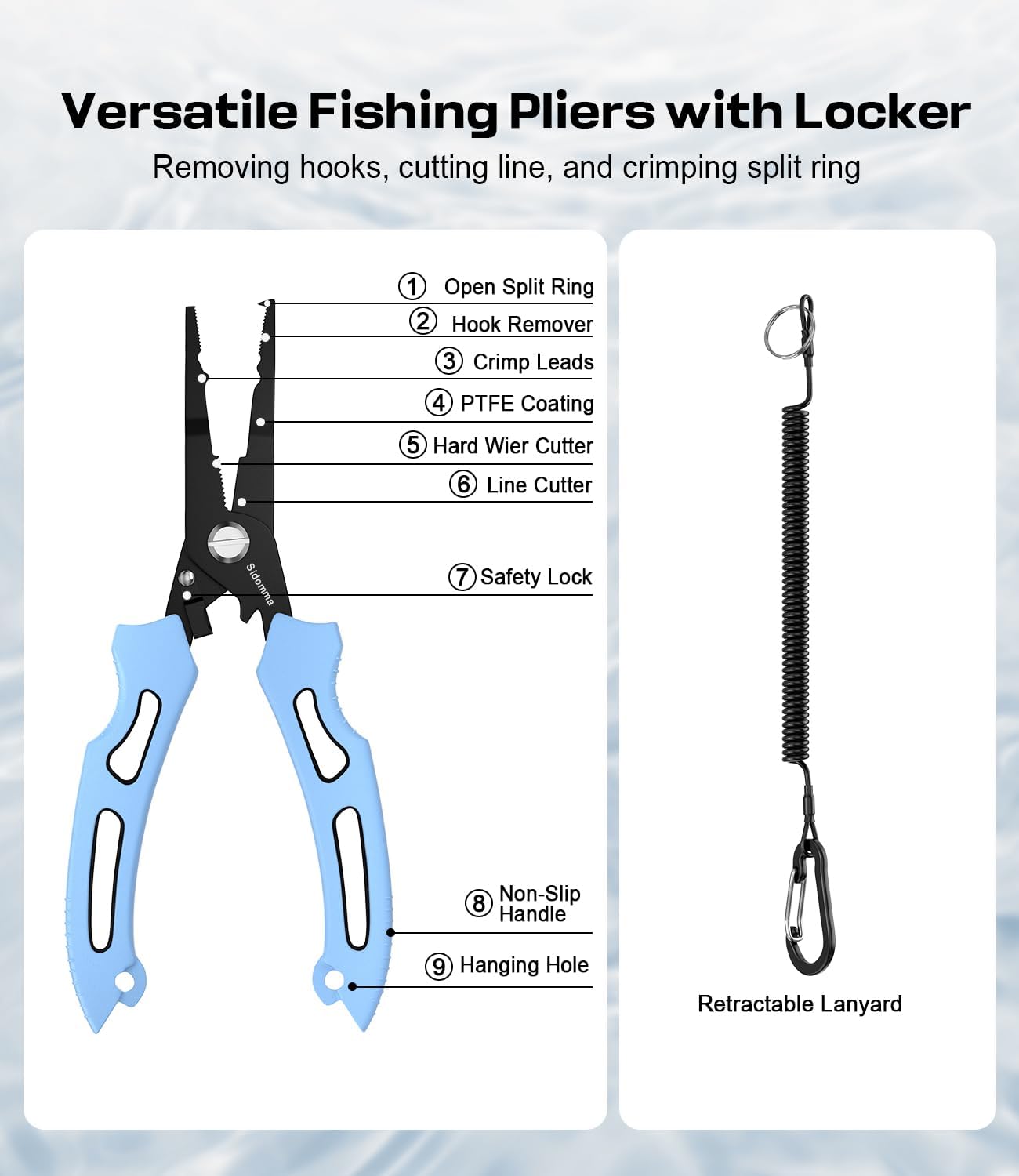 Sidomma Pro Fishing Gear and Equipment Tools Accessories Kit with Fishing Pliers Fillet Knife Scissors Fish Lip Gripper Fish Ruler Fishing Gifts for Men...