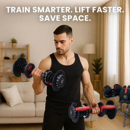 MotionGrey 5-52.5LB Adjustable Dumbbell Set