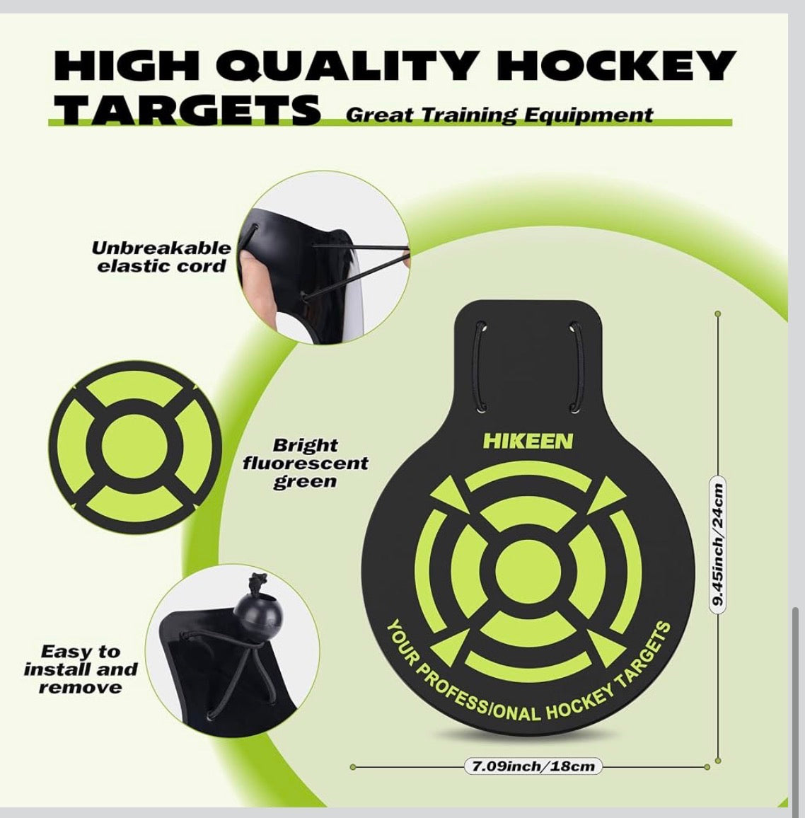 Hikeen 4 Pcs Professional Hockey Targets-Durable 5mm Thick PVC Goal Targets