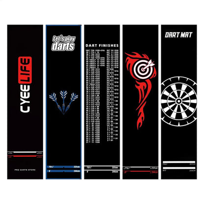 Dart Mat Non Slip Darts Mat Checkouts with Throw Lines Heavy Duty Dart Points and Flooring Protector for Game Room Office Sports