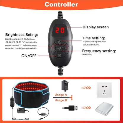 Red Light Belt, 660nm & 850nm, Near Infrared Red Lamp Wrap