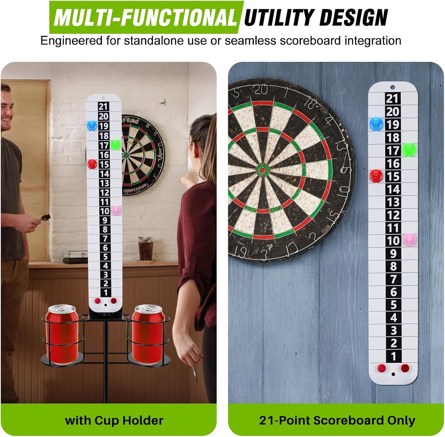 Metal Cornhole Scoreboard with Drink Holders Corn Hole Score Keeper