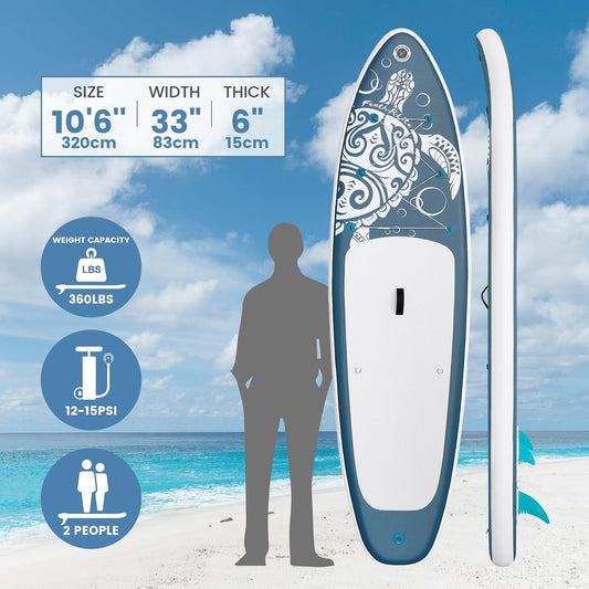 FEATH-R-LITE Inflatable Stand Up Paddle Board with Beginner SUP Accessories