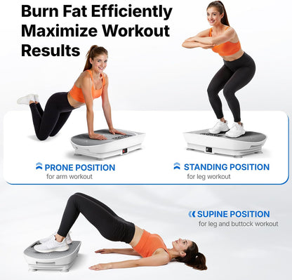 MERACH CV30 Curved Vibration Plate Exercise Machine with Resistance Band | 330lbs Capacity