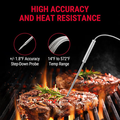 TempPro TP20 500FT Wireless Meat Thermometer with Dual Meat Probe