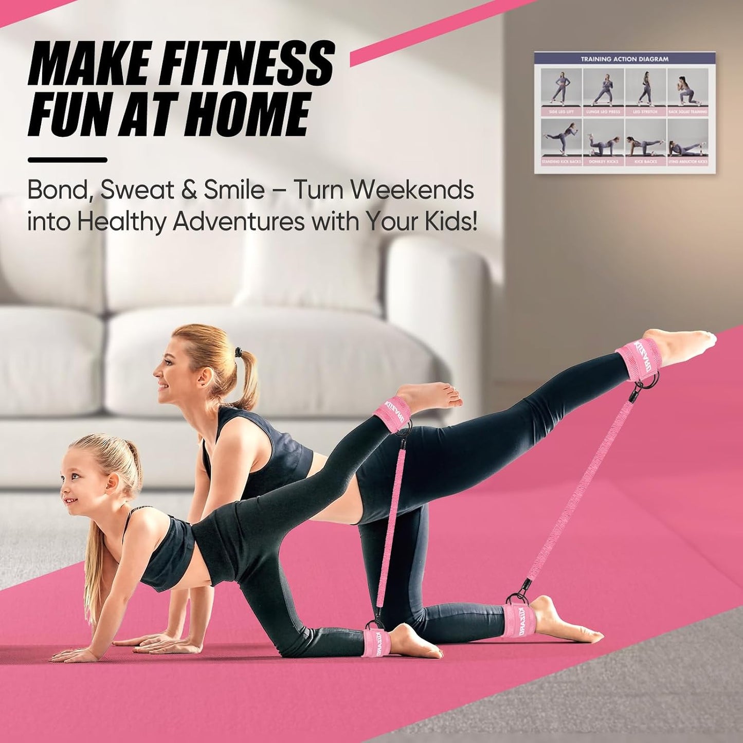 Resistance Bands with Ankle Straps, Ankle Weights Bands for Working Out