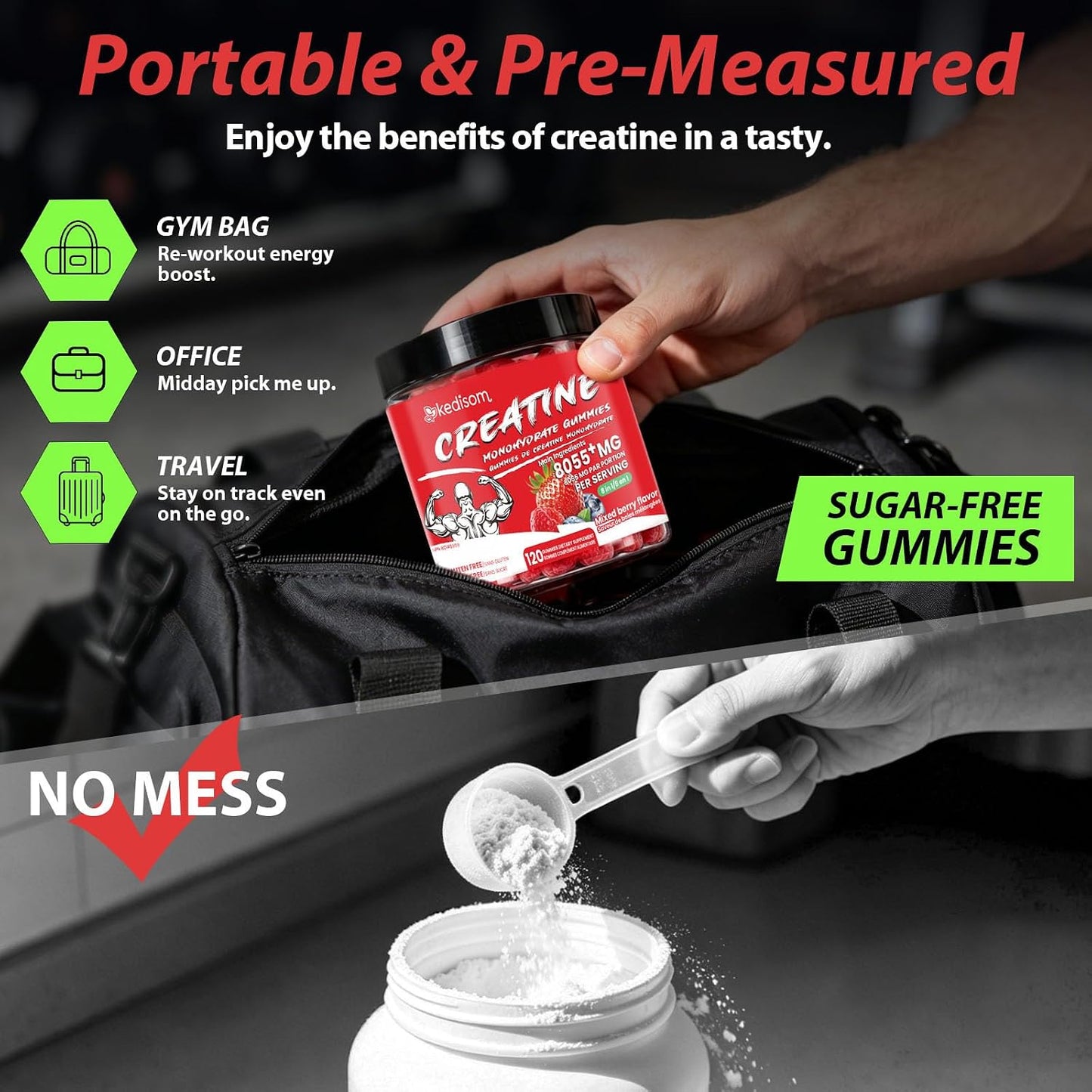 8 IN 1 Creatine Monohydrate Gummies for Men & Women
