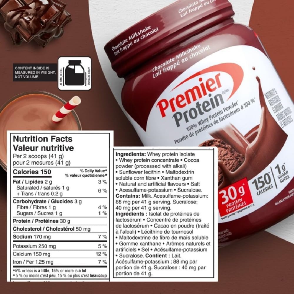 Premier Protein Powder, Chocolate Milkshake, High Protein Powder, 30g of Protein