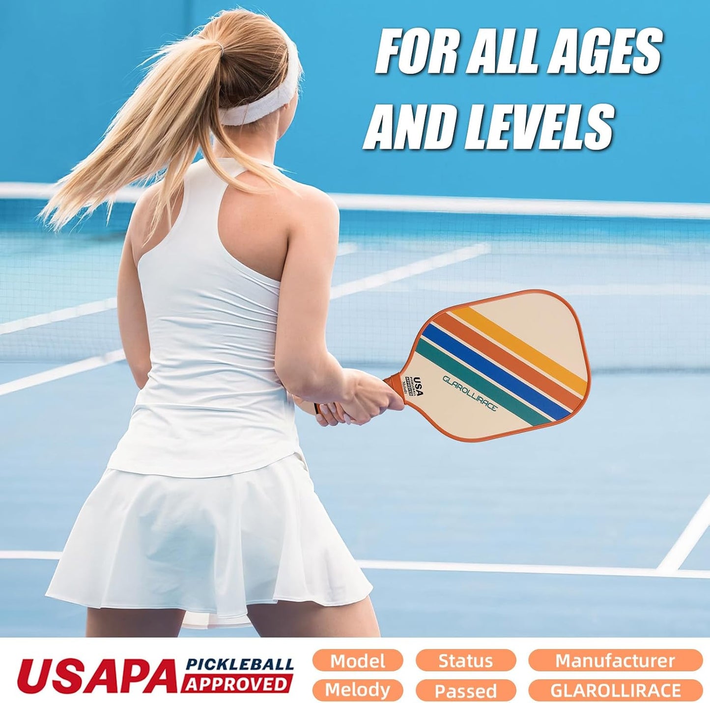 Pickleball Paddles Set of 2 | 4 Pickleball Rackets,USAPA Approved