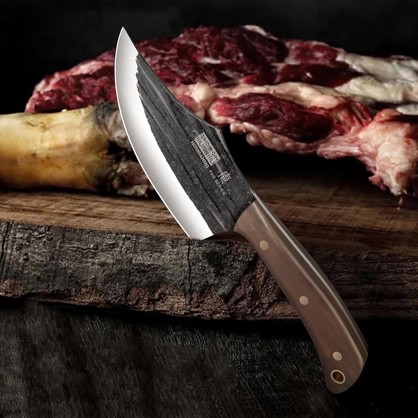 HOSHANHO Butcher Knife Set, Sharp Kitchen Knife Set & Roll Bag