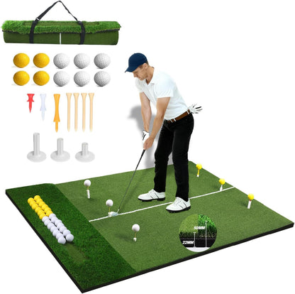 Golf Mat, 5x4FT&23X16IN Practice Mat Indoor/Outdoor,Artificial Thickened Golf Hitting Mat