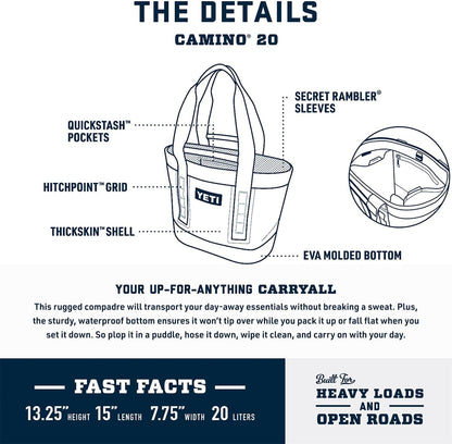 YETI Camino 20 Carryall with Internal Dividers, All-Purpose Utility Bag