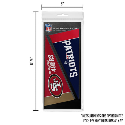 Rico Industries NFL Complete Felt Mini Pennant Set – All 32 Teams (4" x 9")
