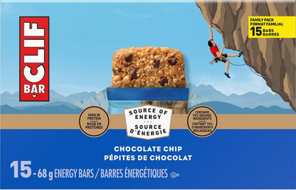 Clif Bar, Energy Bars, Chocolate Chip, High Protein, 1.02 kg (Pack of 15)