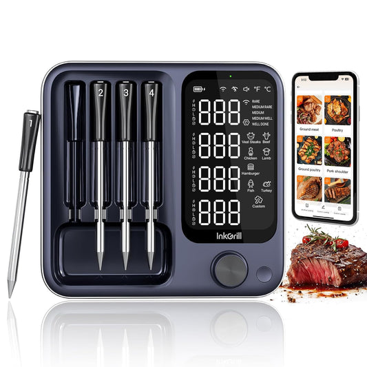 4-Probes Smart Wireless Meat Thermometer with WiFi & Bluetooth