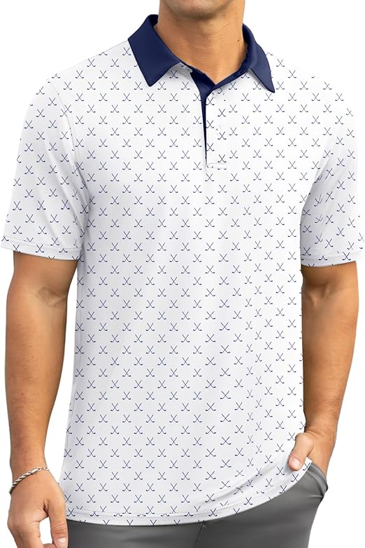 Askdeer Men's Golf Shirts Short Sleeve Polo Shirts Performance Moisture Wicking Quick-Dry T-Shirts