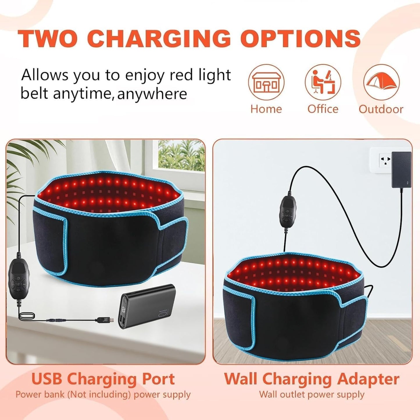 Red Light Belt, 660nm & 850nm, Near Infrared Red Lamp Wrap