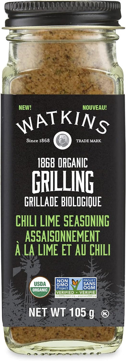 Watkins Organic Chili Lime Grilling Seasoning – Non-GMO, Kosher (105g)