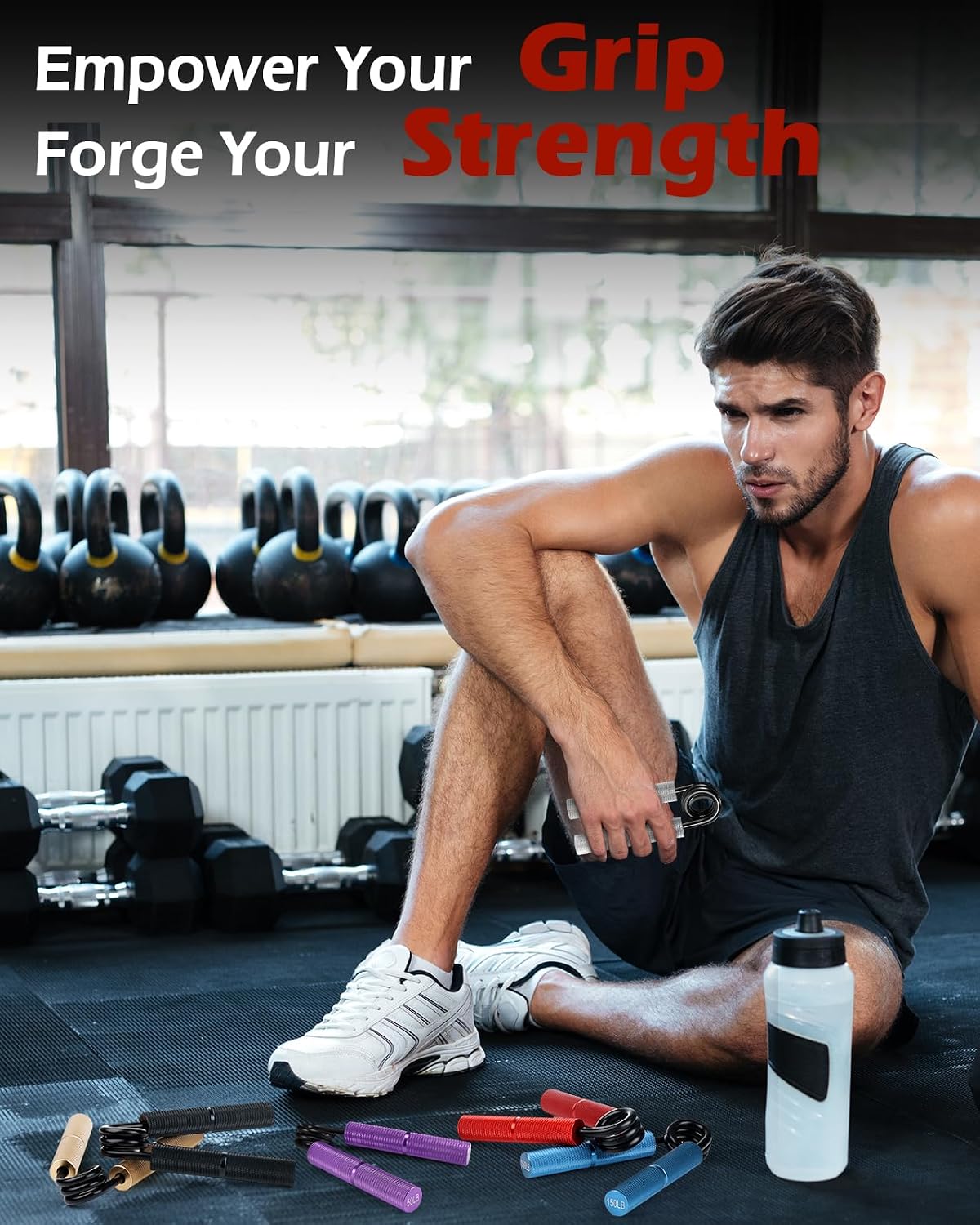 Hozzen Grip Strength Trainer, 6 Pack Grip Strength Trainer Set
