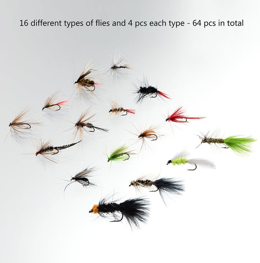 BASSDASH Fly Fishing Flies Kit Fly Assortment Trout Bass Fishing with Fly Box
