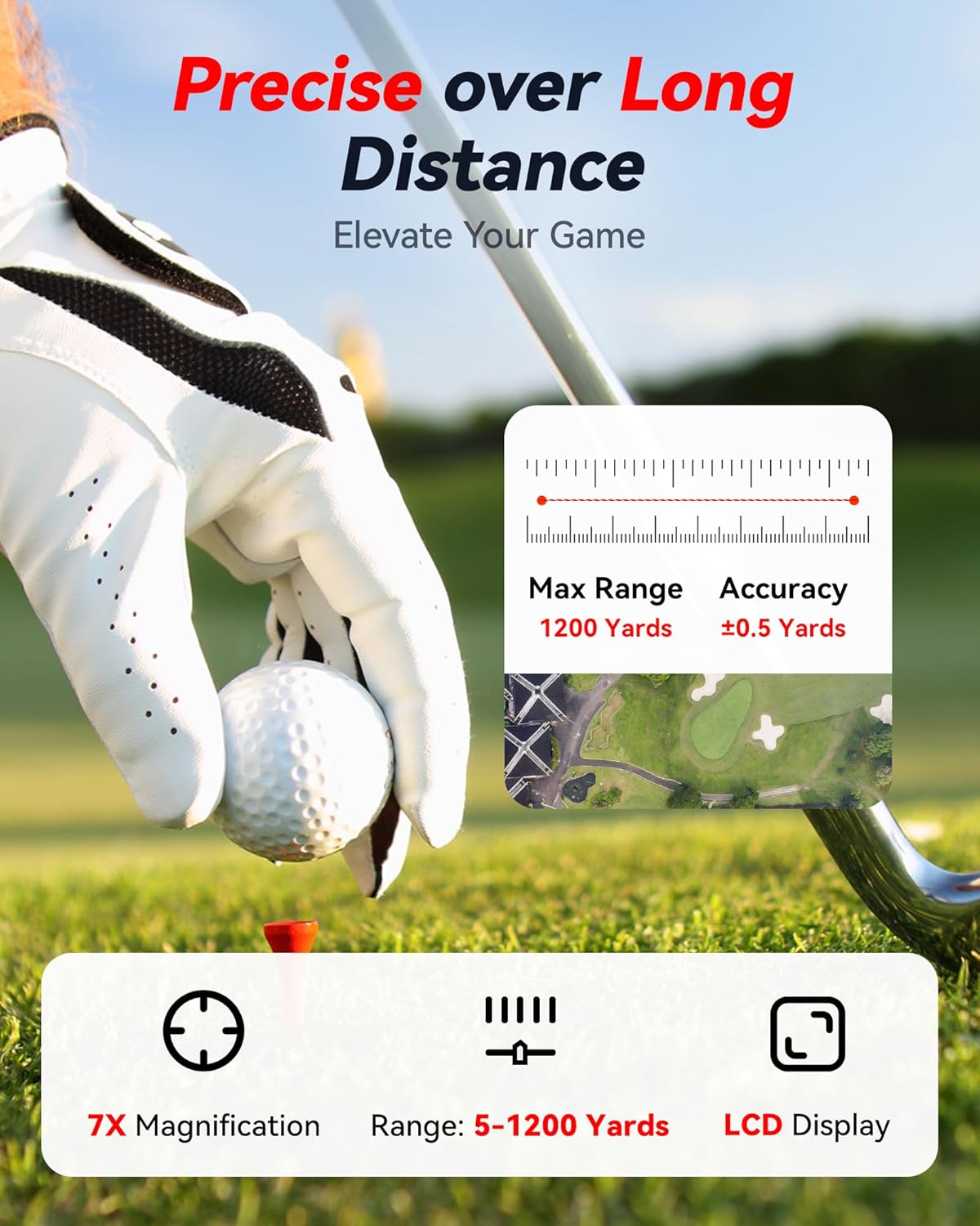 REDTIGER 1200 Yards Golf Range Finder with Slope