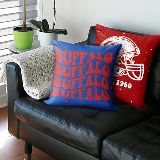 Buffalo Football Pillow Covers – Fan Gift for Men & Women, Sofa & Couch Décor