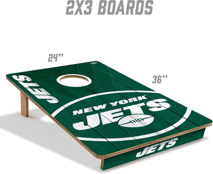 YouTheFan NFL New York Jets 2’ x 3’ Wood Cornhole Game with Logo Bags